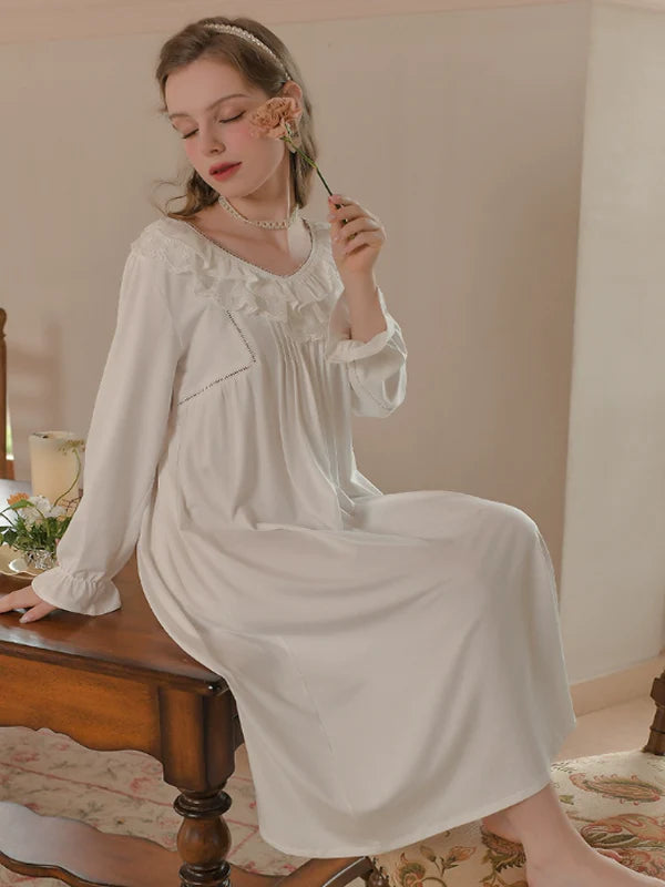 Enchanted Lace White Nightgown