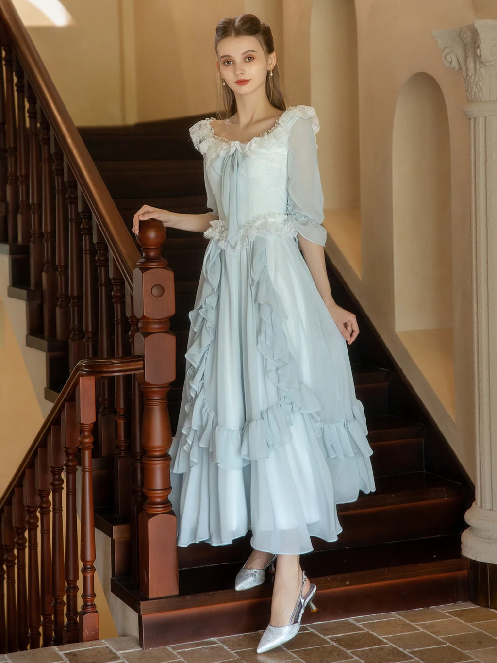 Fairytale Light Blue Princess Ruffle Dress
