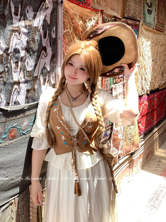 Western Prairie Embroidered Vest Dress