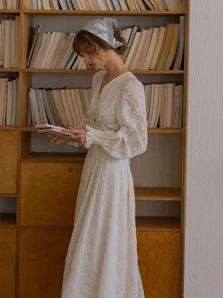 Vintage Embroidered Long Sleeve Dress