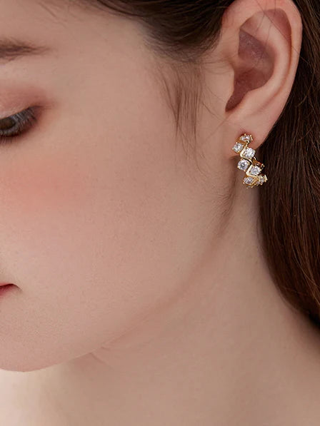 Dazzling Crystal Hoop Earrings