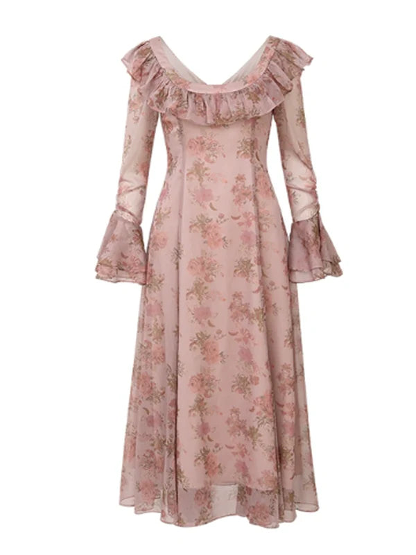 Sunlit Rose Elegance Dress