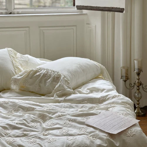 Ivory Blossom Cottagecore Bedding Set