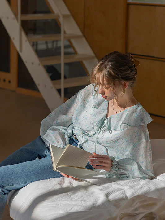 Ethereal Watercolor Sheer Blouse