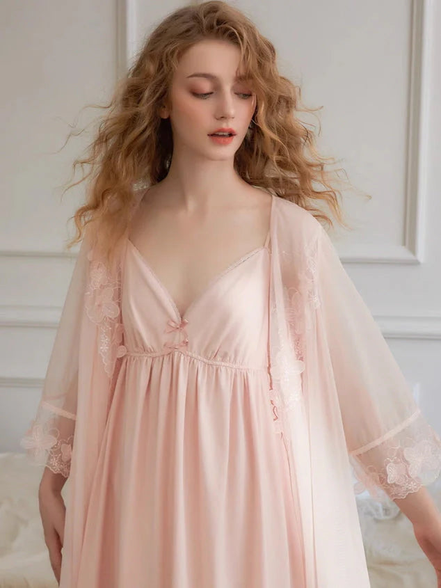 Blush Lace Fantasy Nightgown Set