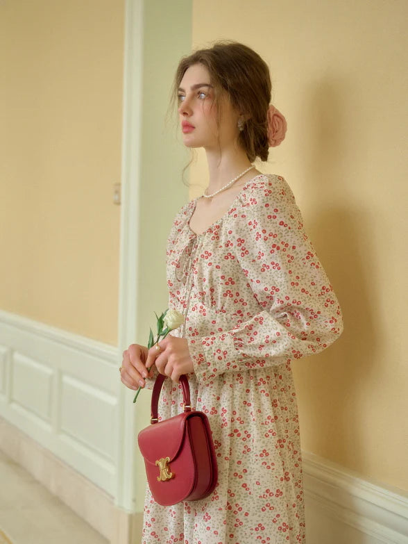 Spring Dream Floral Shirred Waist Dress
