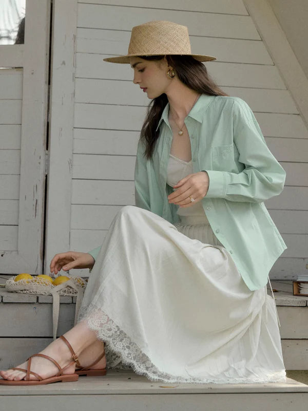 Emma's Blooming Pleats White Skirt