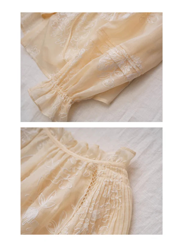 Ethereal Embroidered Lace Blouse