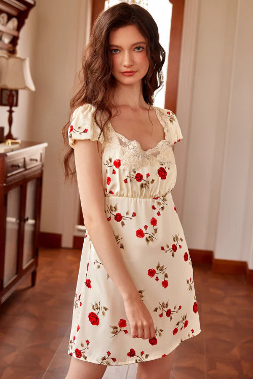 Rose Garden Lace-Trimmed Nightdress