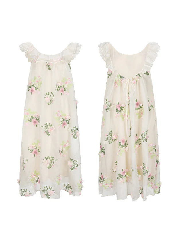 Blossom Whisper Embroidered Fairy Dress