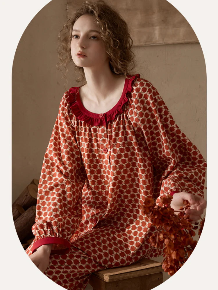 Vintage Polka Dot Pajama Set