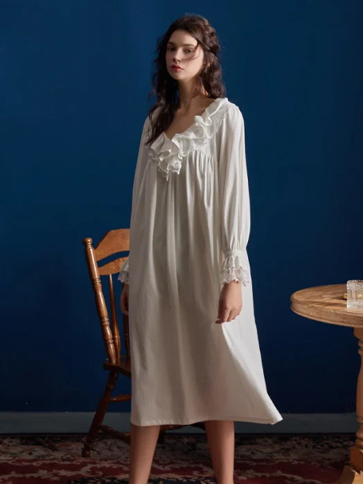 Serenade of Lace Ruffle Nightdress