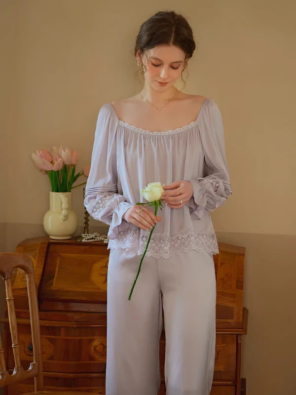 Lavender Dream Lace-Trimmed Pajama