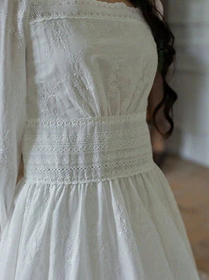 Ethereal White Princess Cotton Dress