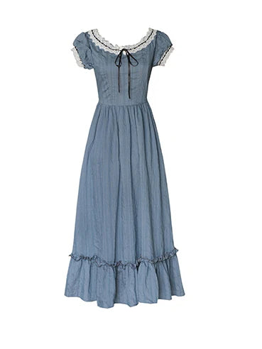 Clara's Retro Blue Elegance Dress