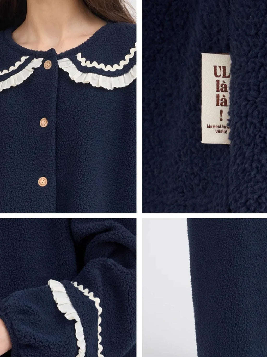 Midnight Ruffle Fleece Pajama Set