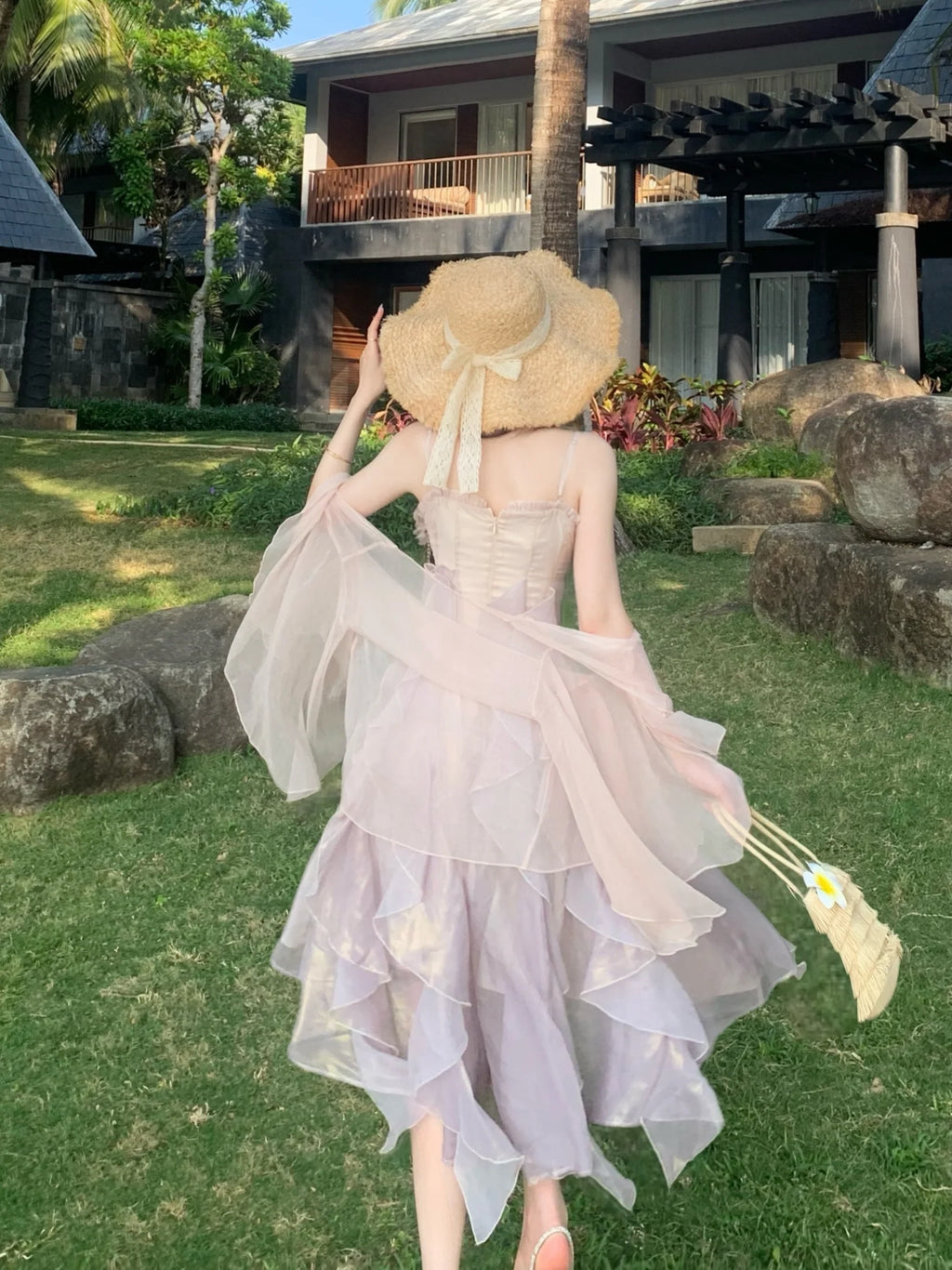 Enchanted Petal Ruffle Dress