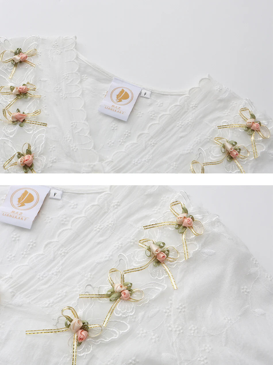 Ella's Retro Floral Elegance Blouse