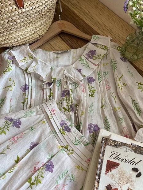Olivia's Purple Flower Cottage Skirt