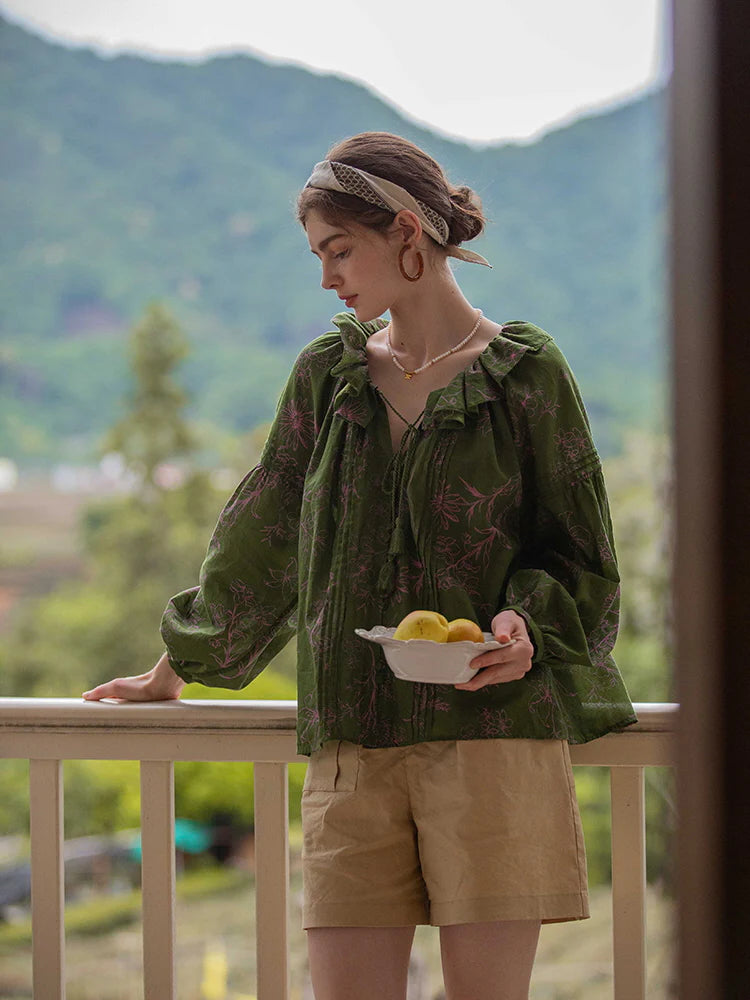 Lily's Cottage Charm Green Blouse