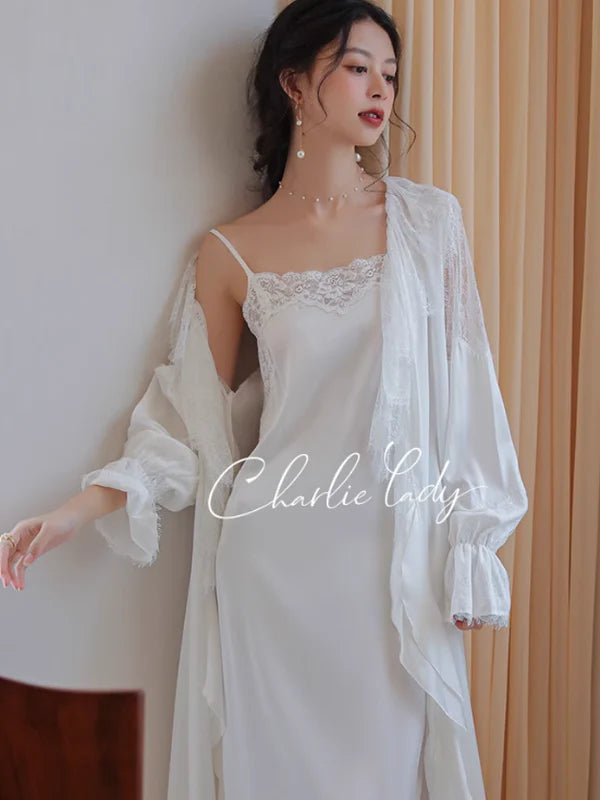 Lillian's Silken Lace Dreamwear Set