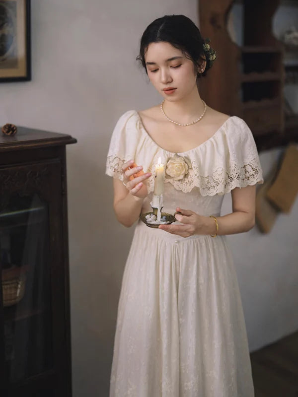 Ivory Whisper Embroidered Dress