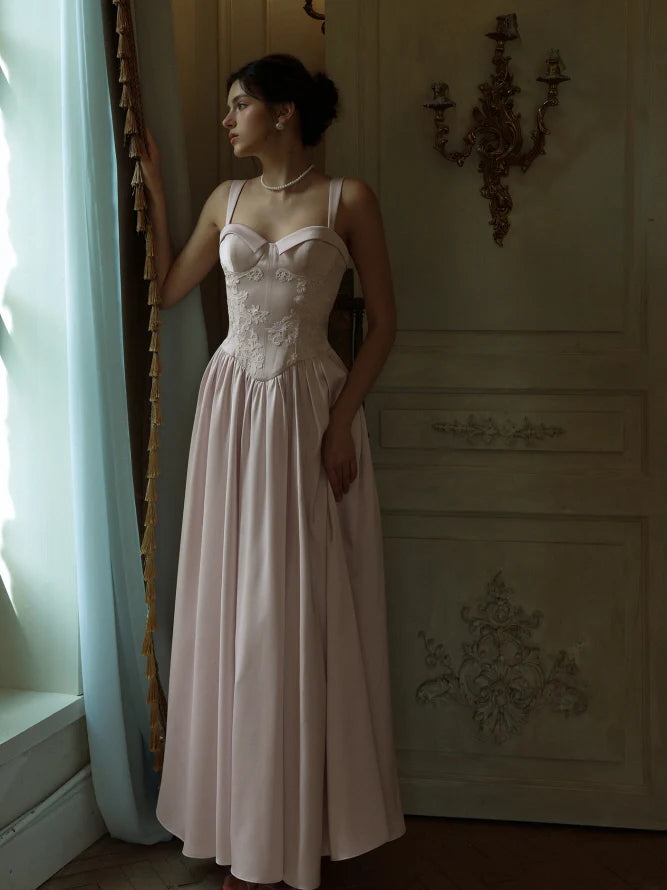 Vintage Blush Corset Rose Dress