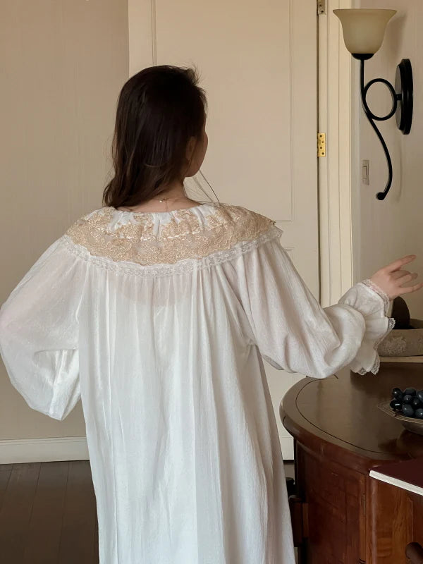 Golden Orchard Two-Piece Lace Loungewear Set