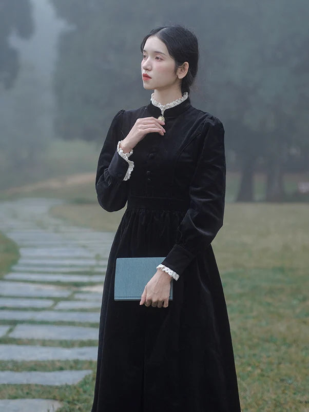 Enchanted Velvet Corduroy Victorian Dress