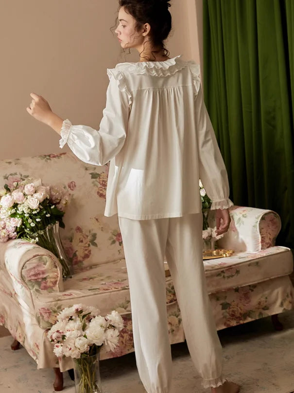 White Whisper Lace Pajama Set