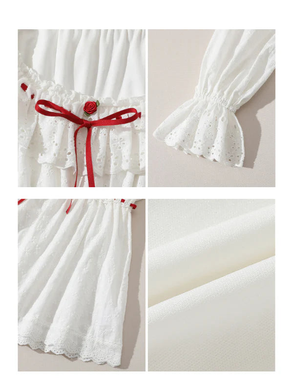 Enchanted Rose Embroidered Cotton Nightgown