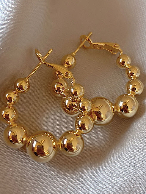 Elegant Big Circle Gold Earrings