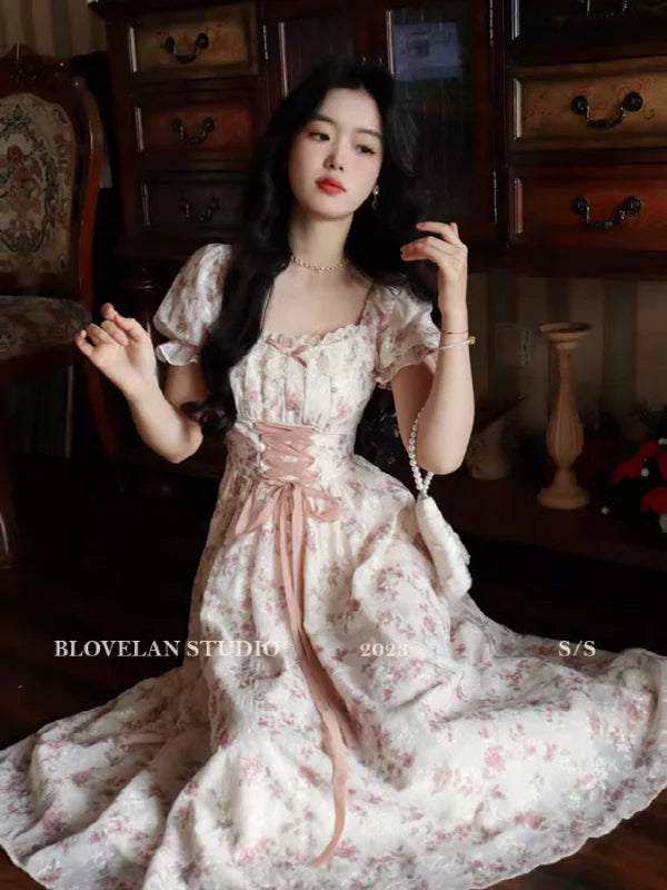 Enchanted Pink Blooms Princess Dress