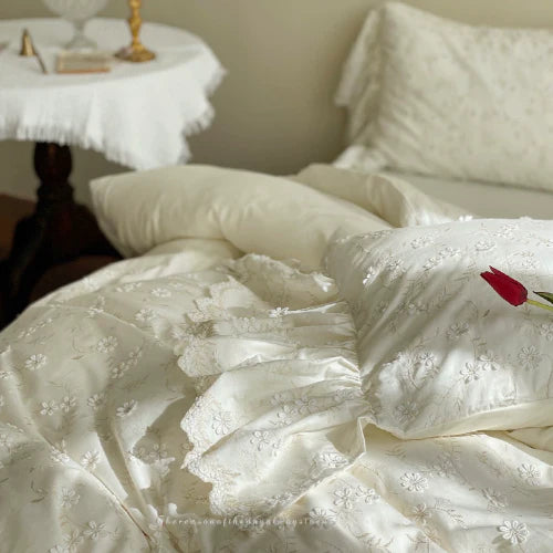 Floral Embroidery Haven Bedding Set