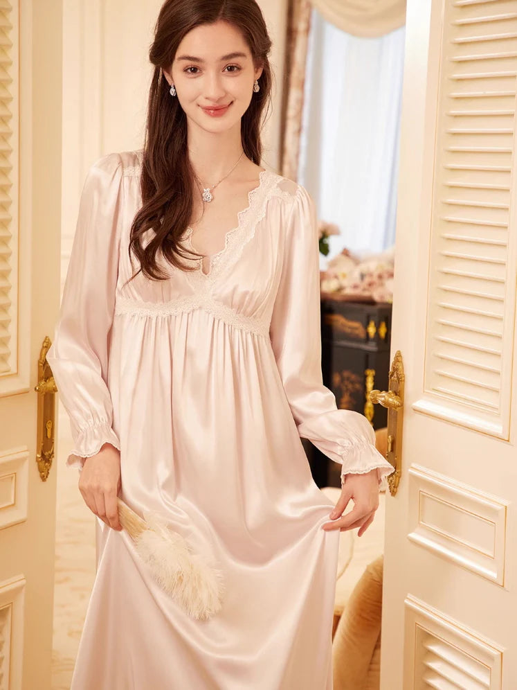 Princess Silky Lace Trim Nightgown