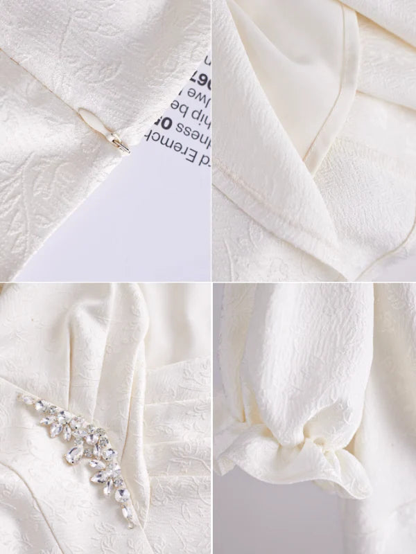 Cubic-Embellished Jacquard Princess Dress