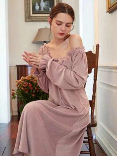 Velvet Lavender Elegance Nightgown