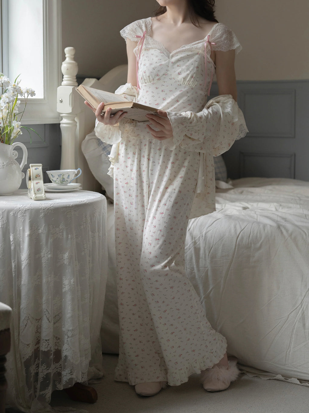 Blossom Morning Lace Loungewear Set