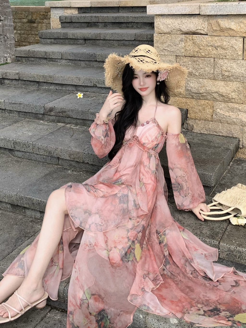 Enchanted Bloom Chiffon Gown