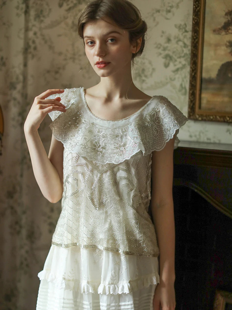 Emily's Vintage Beaded Elegance Top