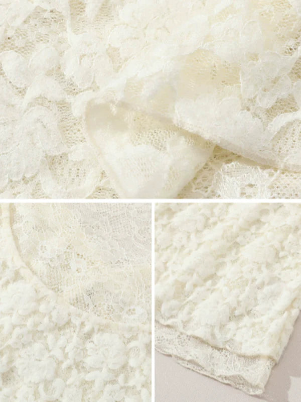 Vintage Floral Lace Long Blouse