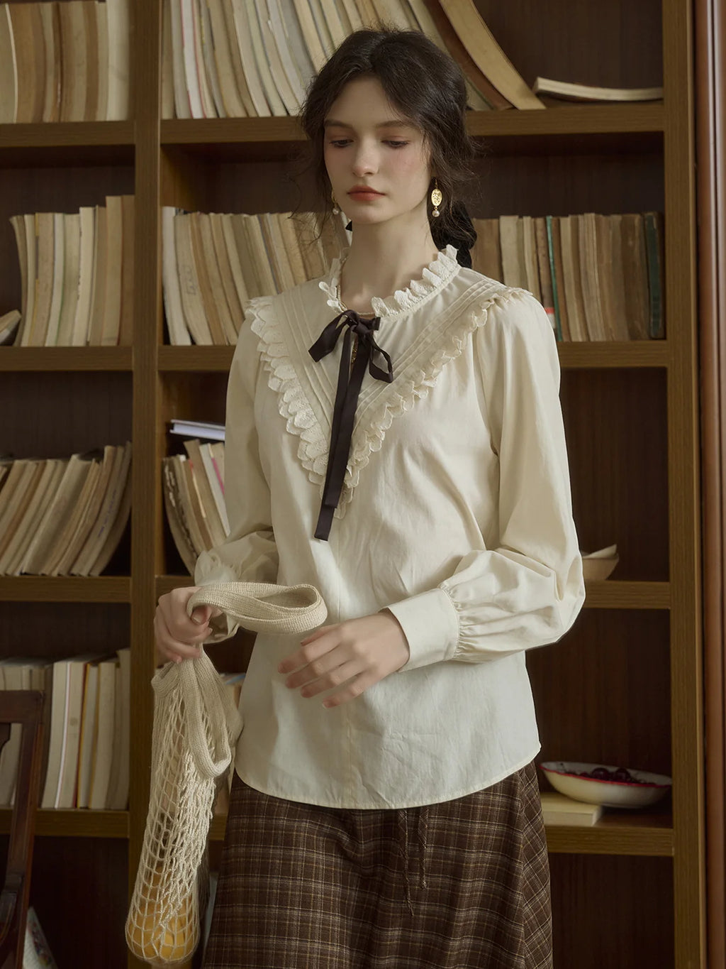 Lace Ribbon Victorian Blouse