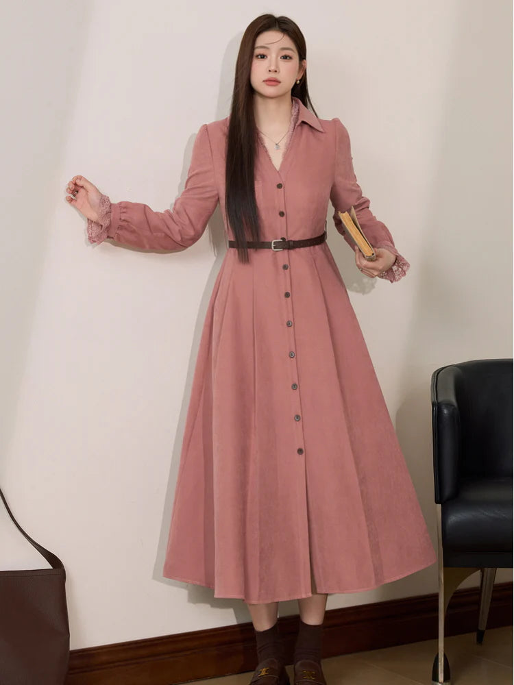 Vintage Rosewood Velvet Dress