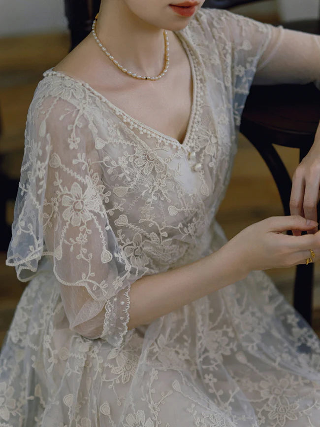 Moonlit Garden Lace Dress