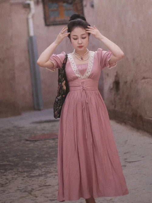 Victorian Rose Lace Corset Dress