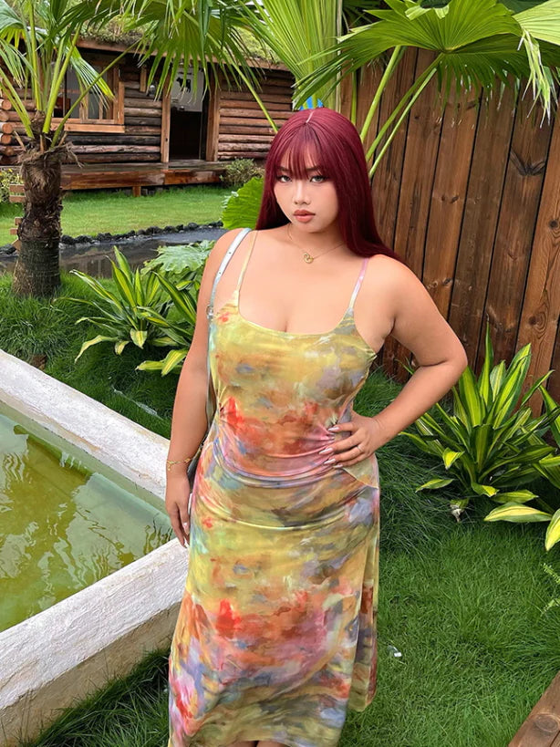 Watercolor Meadow Mesh Dress