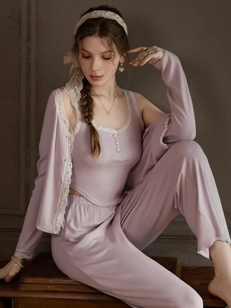 Lavender Bloom Modal Pajama Set