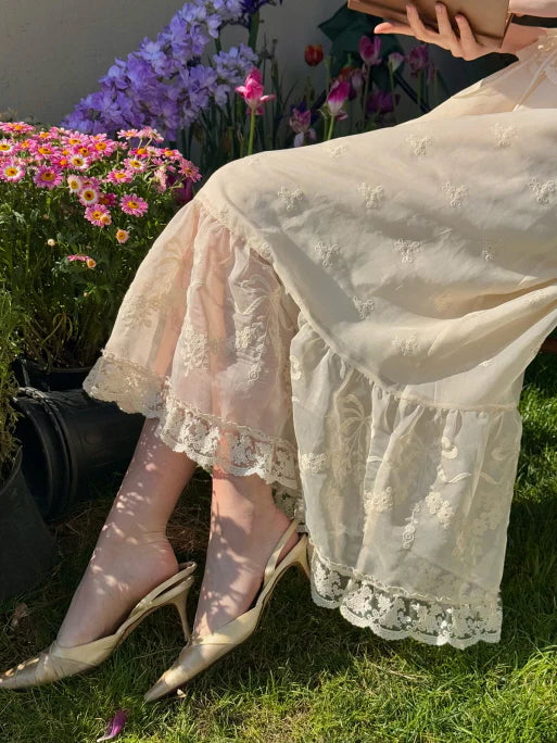 Buttercream Lace Corset Top & Skirt