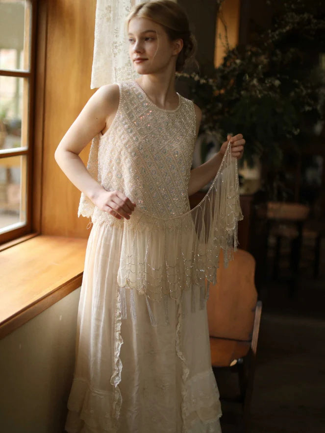 Pearl Sequin Sleeveless Top