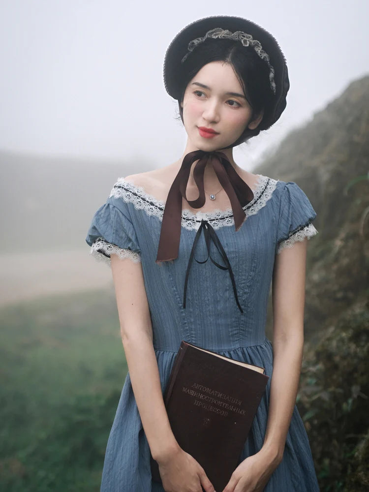 Clara's Retro Blue Elegance Dress